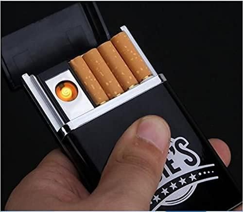 2-in-1 USB Rechargeable Cigarette Case with Electric Lighter - Stylish Metal