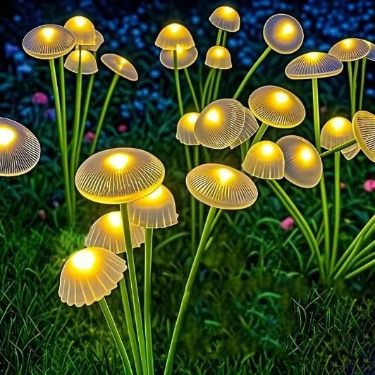 Solar LED jellyfish mushroom lights garden outdoor decoration India
